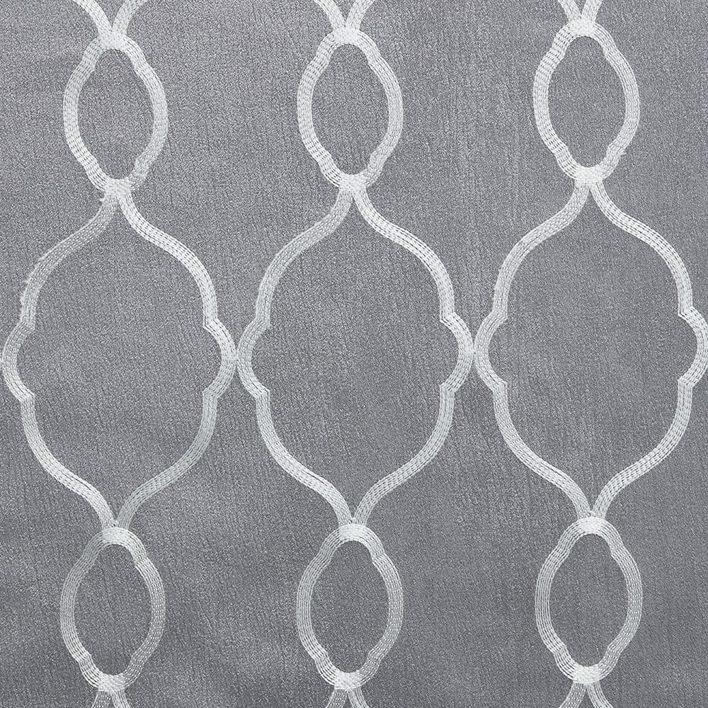 Flat close-up of the Alona Lattice dark grey fabric