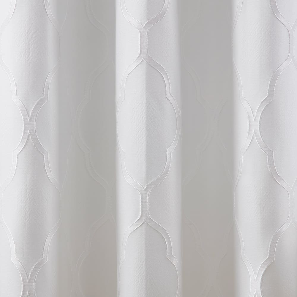 The folds of a Luna Lattice white panel, close up