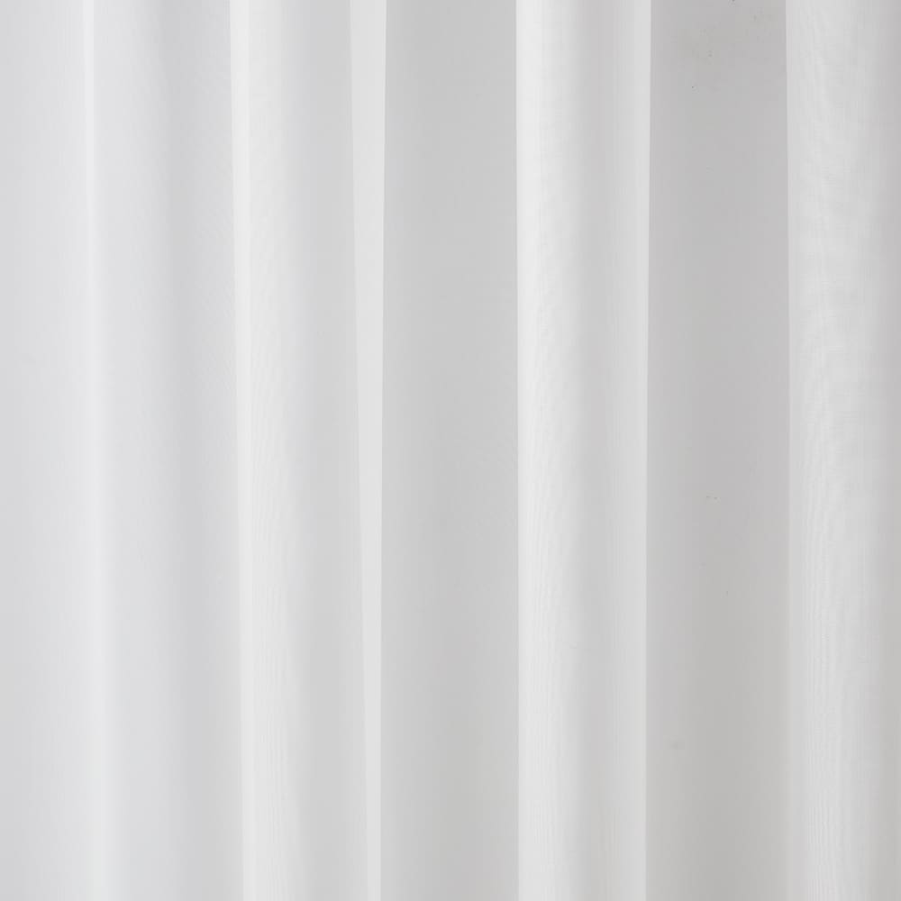 The folds of a Voile white panel, close up